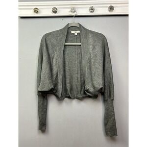 Ya Los Angeles Gray Cropped Bolero Cardigan Open Front Dolman Sleeve YL7138 L